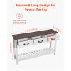 VEVOR 47 in Console Table, Farmhouse Desk Behind the Couch with Drawers and Bottom Storage Shelf