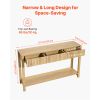 VEVOR 47 in Console Table, Farmhouse Desk Behind the Couch with Drawers and Bottom Storage Shelf