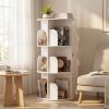 3/4/5 Tier Rotating Bookshelf, 360° Spinning Bookcase for Small Spaces, Vertical Corner Storage Organizer Display Rack for Bedroom Living Room, White
