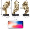 3 Pcs Thinker Statue, Silence is Gold Abstract Art Figurine, No Hear No See No Speak Modern Home Resin Sculptures Decorative Objects Decor for Home O
