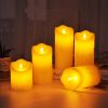Flameless Flickering LED Candles Battery Operated , Warm Light Real Wax Pillar Votive 3D Wick Candles, Perfect for Party/Wedding/Home Decor(White