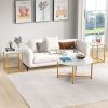 3-Piece Coffee Table Set Round Coffee Table and 2PCS Square End Tables