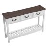VEVOR 47 in Console Table, Farmhouse Desk Behind the Couch with Drawers and Bottom Storage Shelf
