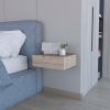 Vienna Floating Nightstand, Sleek Wall-Mounted Design with Spacious Drawer Storage, Dark Brown