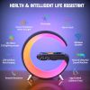 RGB Light Bar Smart Light Sunrise Alarm Clock; Dimmable Table Lamp With Fast Wireless Charger Alarm Clock For Heavy Sleepers Adults For Bedroom; Dorm